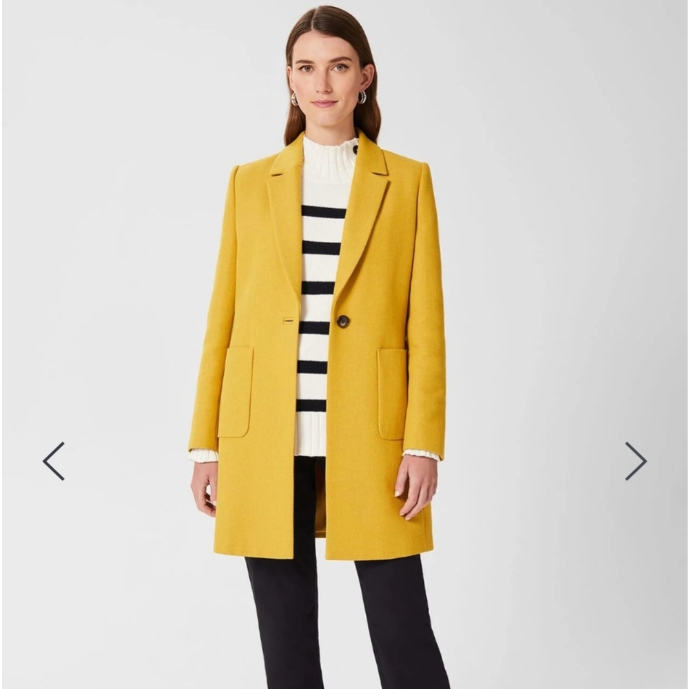 NWOT HOBBS London yellow Corina coat
